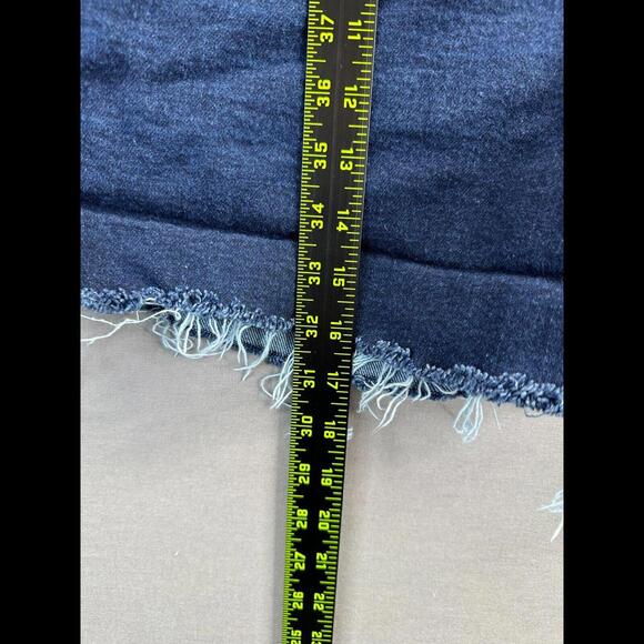 Banana Republic Womens Blue Denim Shorts Hi Rise Wide Leg Crop Size 32 - Picture 8 of 11